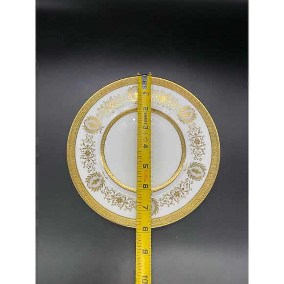 Coalport Lady Anne Bread Plate with Gold Encrusted Bands & Scrolls Bone China - Picture 6 of 6